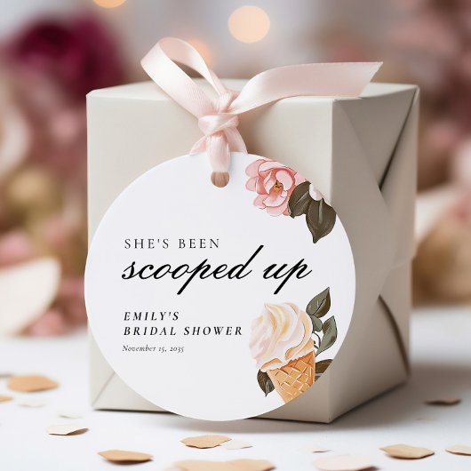 Étiquettes Cadeau Mariage Thème Glace She's Been Scooped Up