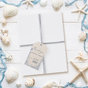 Étiquettes-cadeau Mariage toile océan thème Blue Shower de mariage