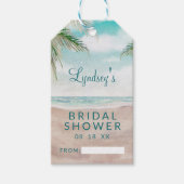 Étiquettes-cadeau Mariage Tropical de Plage Isle Breeze Affichage de (Devant)