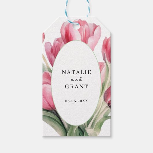 Étiquettes-cadeau Mariage Tulip de printemps (Devant)