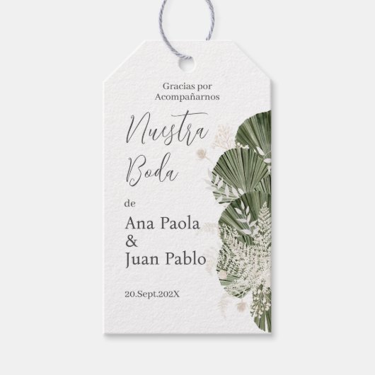 Étiquettes-cadeau Mariage verdoyant (Devant)