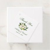 Étiquettes Cadeau Mariage Vert Blanc Floral Merci or (En situation)