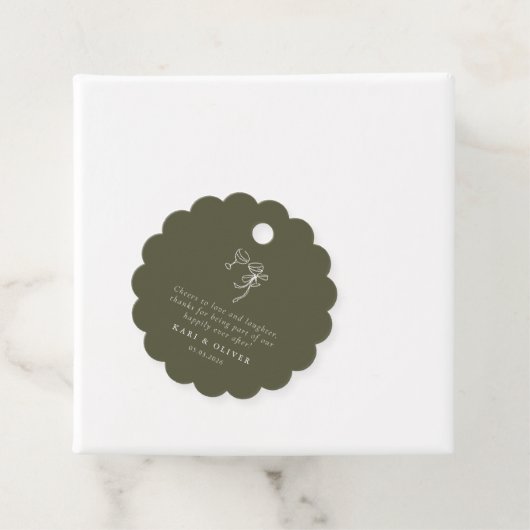 Étiquettes Cadeau Mariage vert HEIDI (En situation)