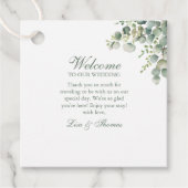 Étiquettes Cadeau Mariage vert moderne Eucalyptus (Devant)