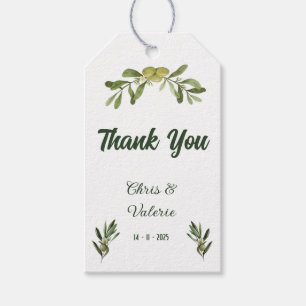 Étiquettes-cadeau Mariage vert olive