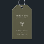 Étiquettes-cadeau Mariage vert olive élégant moderne<br><div class="desc">Élégant Olive Green Mariage Tags cadeaux</div>