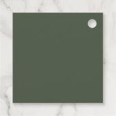 Étiquettes Cadeau Mariage vert simple en mousse foncée (Dos)