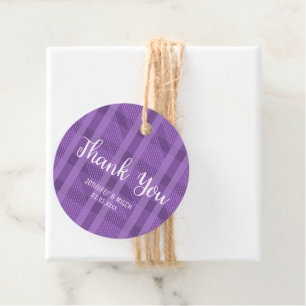 Étiquettes Cadeau Mariage Violet Tartan Plaid Violet