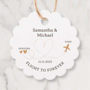Étiquettes Cadeau Mariage Voyage en Avion
