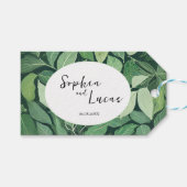 Étiquettes-cadeau Mariage Whimsical Green Feuille (Devant (Horizontal))