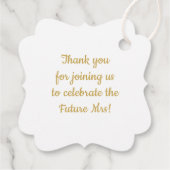 Étiquettes Cadeau Mariage Whimsical Script Cœur Doré (Dos)