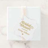 Étiquettes Cadeau Mariage Whimsical Script Cœur Doré (En situation)