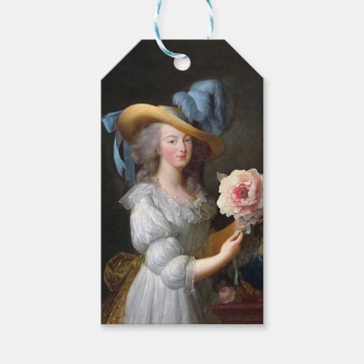 Étiquettes-cadeau Marie Antoinette avec Fleur d'anémone rose (Devant)