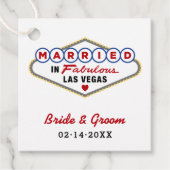 Étiquettes Cadeau Marié dans Fabulous Las Vegas Mariage rouge Monogr (Devant)