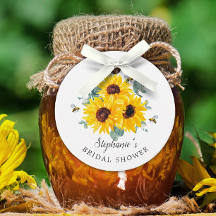 Étiquettes Cadeau Mariée à l'abeille Nid d'abeille Tournesol Enterre
