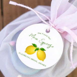 Étiquettes Cadeau Mariée au citron Main Squeeze