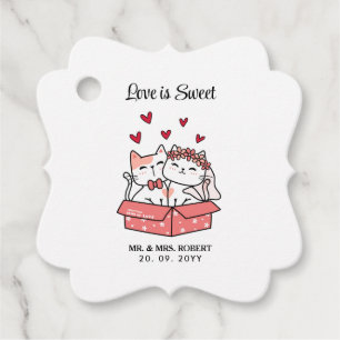 Étiquettes Cadeau Mariée De Chat Cute Et Mariage De Groom