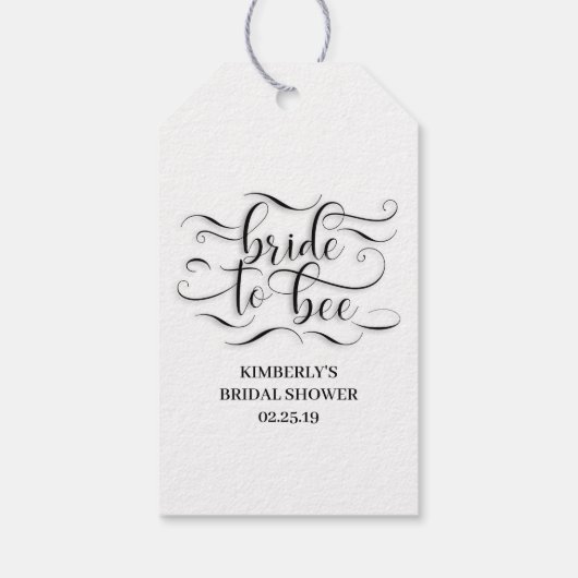 Étiquettes-cadeau Mariée en route vers l'autel Baby Shower (Dos)