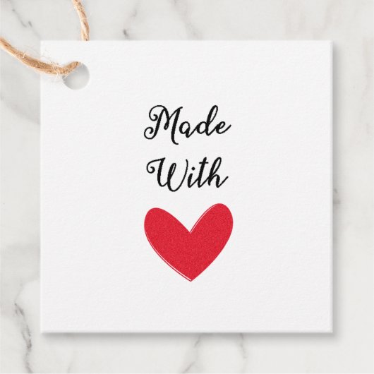 Étiquettes Cadeau Mariée Fabriquée Avec Amour Co Mariage Rustique Fê (Devant)