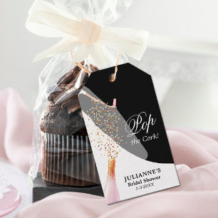 Étiquettes-cadeau Mariée sur la Fête des mariées noire Favoriser