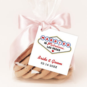 Étiquettes Cadeau Mariés à Las Vegas, cadeau de mariage à monogramme