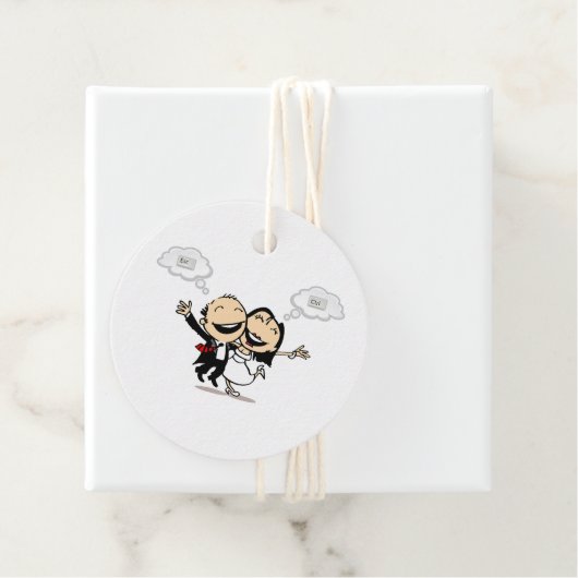 Étiquettes Cadeau Mariés à peine (En situation)