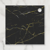 Étiquettes Cadeau Mariés à peine Black and Gold Marble (Dos)