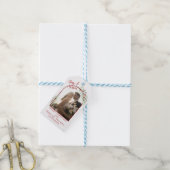 Étiquettes-cadeau Mariés Élégants sous le Gui Photo Noël (Avec de laficelle)