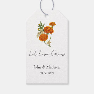 Étiquettes-cadeau Marigold Graine de mariage pour laisser l'amour