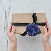 Étiquettes Cadeau Marine bleu argent merci mariage