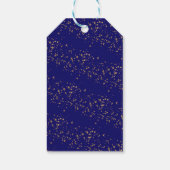 Étiquettes-cadeau Marine bleu avec étoiles or double joint anniversa (Dos)