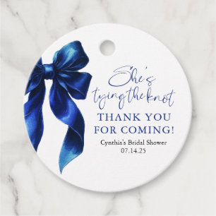 Étiquettes Cadeau Marine Bleu Bow Elle noue la Fête des mariées de n