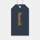 Étiquettes-cadeau Marine bleu et or (Devant)