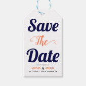 Étiquettes-cadeau Marine bleu, typographie corallienne Enregistrer l (Devant)