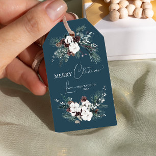 Étiquettes-cadeau Marine Blue Green Vintage Joyeux Noël