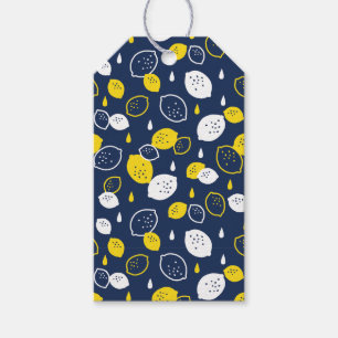 Étiquettes-cadeau Marine Blue Lemon Art - Refresh Citrus Design