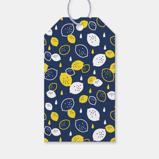 Étiquettes-cadeau Marine Blue Lemon Art - Refresh Citrus Design (Devant)