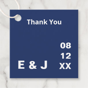 Étiquettes Cadeau Marine Blue Modern Wedding Favor Tags
