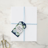 Étiquettes-cadeau Marine Floral Blanc Hydrangea Mariage élégant (Avec de laficelle)