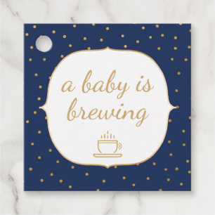 Étiquettes Cadeau Marine Gold Confetti Un bébé brasse merci