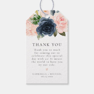 Étiquettes-cadeau Marine Romantique & douce Floral Blush Merci Favor