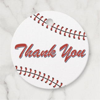 Étiquettes Cadeau Marine vintage américaine et Merci de baseball rou