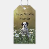 Étiquettes-cadeau Marionnette dalmate mignonne dans les marguerites (Devant)