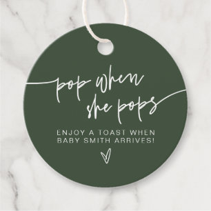 Étiquettes Cadeau MARLO Forest Green Boho Pop Quand Elle Pop Douche