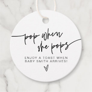 Étiquettes Cadeau MARLO Modern Bold Pop Quand Elle Pop Douche