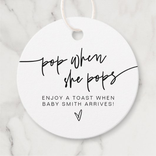 Étiquettes Cadeau MARLO Modern Bold Pop Quand Elle Pop Douche (Devant)