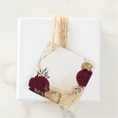 Étiquettes Cadeau Maroon vert beige or botanique mariage (En situation)