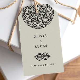 Étiquettes-cadeau Marque Boho mariage ou fiançailles Favor avec noeu