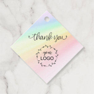 Étiquettes Cadeau *~* Marque de Merci Entreprise Coeur arc-en-ciel