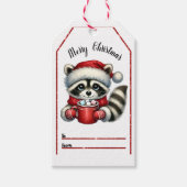 Étiquettes-cadeau Marque de Noël du raton laveur (Devant)